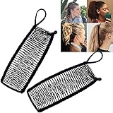 Lsydgn Bananen-Haarspange der Doppelkamm Dehnbarer Bananen-Kamm Vintage Bananen Haarspangen Versenkbarer Haarschmuck 30-Zahn-Bananenkammclip Professionelle Haarstyling-Werkzeuge für Frauen(Schwarz)