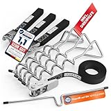 Naviable® Bodenanker für Trampolin - inkl. Drehhilfe - Erdanker aus rostfreiem Stahl (XXL Spanngurte & TÜV-geprüft) - Sturmanker Erdanker für Trampolin, Zelte, Pavillons, Abdeckplanen und mehr