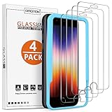 OMOTON [4 Stück] Glasfolie Kompatibel mit iPhone SE 2022/iPhone SE 2020/ iPhone 8/7/6/6s, iPhone SE 3 Schutzfolie mit Positionierhilfe,[9H Härte], [Anti-Kratzen], [Anti-Öl], [Anti-Bläschen]