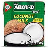 Aroy-D Kokosnussmilch – Kokosmilch zum Kochen und Backen – Ideal für Desserts, Suppen, Smoothies und Cocktails – 6 x 150 ml