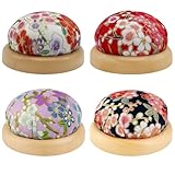 DqiUnaX Nadelkissen, 4 Stück Set mit Magnetischen Stecknadeln, für Handnähen, Quilten und Stickerei, Praktisches Nadelkissen für Kinder und Erwachsene, 7.2 x 7.2 x 4 cm