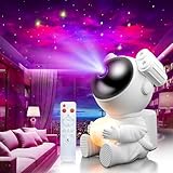 Astronaut Sternenhimmel Projektor mit Mondlampe, LED Nachtlicht für Kinder & Erwachsene mit Timer & Fernbedienung, Ideal als Weihnachts- & Geburtstagsgeschenk für Schlafzimmer, Kinderzimmer & Party