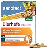 sanotact Bierhefe Tabletten (400 Tabletten) • 100% natürliche Bierhefe vegan • Mit Biotin für schöne Haare & gesunde Haut • 6 B-Vitaminen • Auch für Hunde geeignet • Hefetabletten