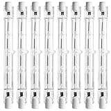 YIIFELL 8 Stück Halogenlampe R7s, Halogenlampe R7s, 118 mm, 500 W, AC220-240 V, 2800 K, Warmweiß, dimmbar, Halogenlampen für die Beleuchtung von Haus, Arbeit, Stehleuchte etc