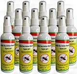 Mückenschutz-Spray Insektenstopp 100 ml Pumpflasche schützt zuverlässig vor Mücken, Zecken, Stechfliegen und anderen Insekten (12 Flaschen)