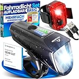 NEXTCOVER® Fahrradlicht Set - Das Original - mit [LightSense] Sensor & 9h Akkulaufzeit I USB aufladbar & wasserdicht I LED Fahrrad Licht vorne I Fahrradlampe & Fahrrad Rücklicht, Fahrradbeleuchtung