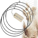 Bada Bing 4er Set Dekoring zum Hinhängen in schwarz - Metallring Ø ca. 33 cm ca. 5 mm dick - Vielseitige Dekoration für Trockenblumen - Ring zum DIY Basteln für Ostern Frühling