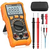 Neoteck Digital Multimeter Voltmeter 2000 Zähler Spannungsprüfer AC/DC Strom Spannung Widerstand Kapazität NCV Frequenz Temperatur Messgerät mit Krokodilklemme