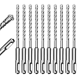 10 Stück 3/16 Zoll x 6 Zoll SDS Plus Bohrhammerbohrer-Set, Kreuzhartmetallspitze, robuste Steinbohrer für Beton, Ziegel, Hammerbohrer – Betonbohrer-Set