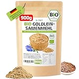 Goldleinsamenmehl Bio 900g, Gold Leinsamenmehl, Ballaststoffreich hoher Proteingehalt glutenfrei und wenig Kohlenhydrate, Goldleinmehl als Mehlersatz, ideal zum Backen