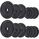 ScSPORTS® Hantelscheiben - Set, 27,5 kg, Ø 30/31 mm, Gusseisen - Gewichtsscheiben, Hantelscheiben-Set, Hantelgewichte, Fitness Scheiben, Gussscheiben, Gewichte für Hantel, Langhantel