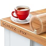 SCHUTZ-FUX Tischfolie 2mm transparent - Tischschutz mit schräger Kante, durchsichtige Tischdecke abwaschbar, Verschiedene Größen, nach Maß, Made in Germany (80 x 120)