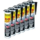 6x PETEC K&D Karosserie Klebe- und Dichtmasse Klebemasse Dichtmasse Karosseriekleber Klebstoff Kleber Kartusche 310ml schwarz