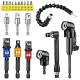 20 Stück 105° Winkelschrauber Aufsatz Set, Winkelbohraufsatz Winkelbohrer Biegsame Welle Winkel Bithalter Für Garage Bauarbeiter Biegsame Welle Bohrmaschine für Elektrische Winkelbohrer