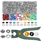 250 Sets Druckknopf mit Zange 9,5mm Metallknöpfe Druckknöpfe ohne Nähen hohle und feste Druckknöpfe für Kinderkleidung Nähen Handwerk handgefertigt Kleidung Reparaturen DIY Kleidung(10 Farben)