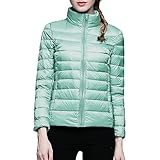 Daunenjacke Damen Leicht Blau - Übergangsjacke Damen Schwarz - Leichte Steppjacke Große Größen Wanderjacke Wasserdicht Atmungsaktiv Leicht Wintermantel Warme Daunenmantel Zip Up Steppmantel