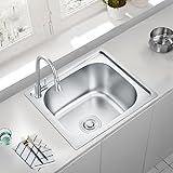 Edelstahl Einbauspüle & Spülbecken – moderne, langlebige Küchenspüle mit robustem Waschbecken, Siphon und Ausgussbecken (50x40x13)