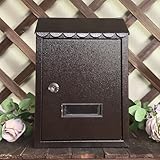 Wandbriefkasten Für Den Außenbereich, Haus Und Wohnung, Wandbriefkasten Mit Schlüsseln, Zaunbriefkasten(11,8 X 8,3 X 2,8 Zoll), Schwarz, Lila, Blau, Weiß, Rot, Grün, Bronze, Gelb(Bronze)