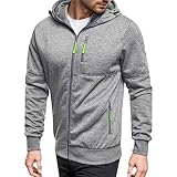Hoodie Herren Oversize Sweatjacke Mit Reißverschluss Casual Langarm Sweatshirt Jacke Zip Up Männer Kapuzenjacke Leicht Outdoor Sportjacke Kapuzenpullover Warm Übergangsjacke