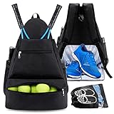 Victop Tennisrucksack mit Schuhfach Tennistasche für Damen und Herren Große Schlägertaschen Sporttasche Hält 2 Schläger für Tennisschläger Badmintonschläger Pickleball Paddel Squashschläger