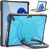 Tablet PC Tasche, Hülle Robuste, stoßfeste Hülle, kompatibel mit Microsoft Surface Go 4/3/2/1 10,5 Zoll – robuste Schutzhülle mit Ständer und Griff, Ständer, Stoßstangen-Schutzhülle(Blue)