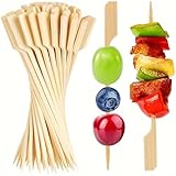 XINCHENG 100 Stück Holzspiesse Fingerfood, Schaschlikspieße Holz, Holzspieße aus Natürlichem Bambus zum Grillen von Speisen, Buffet, Cocktails, Fingerfood und Vorspeisen