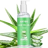 ASYBO 300 ml Aloe Vera Gel, 100% natürliche, reine Aloe Vera Feuchtigkeitscreme, After-Sun-Pflege, reduziert Akne, repariert Narben
