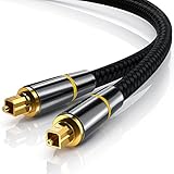 CSL - 5m HQ Platinum Toslink optisch digital Kabel S PDIF Audio - Aluminium Stecker Nylonummantelt - LWL Lichtwellenleiter - Home Entertainment HiFi TV Konsolen Media Center