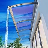 Türvordach aus Aluminium und Polycarbonat, UV- und regenbeständig, Markise für Haustür, 100 x 220 cm, stilvoller Überkopfschutz für den Hauseingang