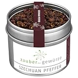 Zauber der Gewürze Szechuan Pfeffer – Exotische Pfefferkörner mit zitronigem Aroma und leichter Schärfe, ideal für Huhn, Enten- und Wokgerichte, 35 g