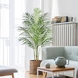 Keeplush Künstliche Pflanzen groß 150cm Kunstpflanze im Topf Plastik Künstliche Palme wie echt Fake Pflanzen deko für Wohnzimmer Balkon Schlafzimmer Büro Perfektes Einweihungsgeschenk (1 Pack)
