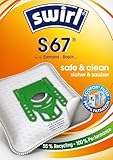 Swirl S 67 EcoPor Staubsaugerbeutel (10 Beutel), reißfeste Staubbeutel für einige Siemens & Bosch Staubsauger, im umweltfreundlichen Umkarton, 99,9% Filterung von Hausstaub & allergenem Feinstaub