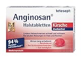 tetesept Anginosan Halstabletten Kirsche - zuckerfrei – Halsschmerztabletten gegen akute Reizungen in Hals & Rachen – 1 x 20 Stück