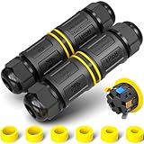 PEBA Kabelverbinder Wasserdicht IP68 Verbindungsbox Verbindungsmuffe 5-polig für 4-14mm Kabeldurchmesser 2 Stück schwarz