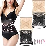 4 Stück Mesh Waist Trainer Cross Mesh Gürtel für Taille Shaping Body Shaper Gürtel Reparatur Shaping Shapewear (4Stück,L (55-60kg))