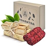 Aromantra Natürliches Räucherset – Palo Santo 50 g, Drachenblutsalbei 20–30 g in umweltfreundlicher Geschenkbox