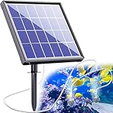 Biling Teichbelüfter Sauerstoffpumpe für Teich Solar, 2,5W Solar Teichbelüfter Sauerstoffpumpe Air Aquarium mit Akk, Sauerstoff Teich Belüftungspumpe 3 Modi 2 Luftsteine für Gartenteich, Angeln