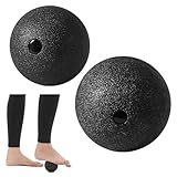 2 Stück Faszienball Massageball 8+10cm Massageball Faszien Ball Release Lacrosse Ball faszienbälle massagebälle für Faszientraining DurchfüHren, Schmerzen Lindern(schwarz)