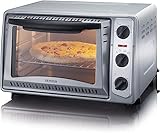 SEVERIN Back- und Toastofen, mobiler Backofen für Pizza, Aufläufe, Kuchen, Brötchen etc., Toaster Ofen mit 1.500 W und Temperaturen von 100 bis 230 °C, silber, TO 2045