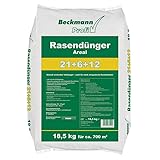 Beckmann 18,5 kg Areal Rasendünger 21+6+12 | Dünger Volldünger Ideal für Frühjahr und Sommer | Für sattes kräftiges Grün | Rasenpflege