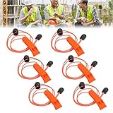 Prasacco 6 Stück Notfallpfeife, Signalpfeife für Notfalle mit Lanyard Überlebenspfeife Super Laute Sicherheitspfeife für Notlagen und Notsignale Camping Wandern Jagen Bootfahren Angeln Schwimmweste