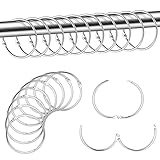 tonyg-p 20 Stück Metall Vorhangringe Duschvorhang Ringe Vorhang Hängend Ringe für Fenster Tür Duschvorhänge, 50 mm Innendurchmesser (Silber)