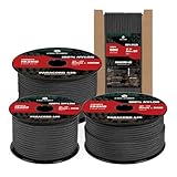 Kamu Synber Paracord 3mm x 15m Paracord 425 100% Nylon Seil Typ II Schnüre mit 3 Kern für Basteln, Outdoor, Camping, Survival | Tragkraft 192kg | Schwarz