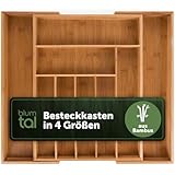 Blumtal Besteckkasten aus Bambus - größenverstellbarer Schubladentrenner Küche - Besteck Organizer 7 bis 9 Fächer - ausziehbare Schublade für Küchenschubladen - Organizer Küche Besteck in groß