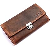 Benthill Kellner Geldbörse Leder - Echtleder Kellnerportemonnaie mit RFID Schutz - XXL Robuste Kellnerbörse - Profi Kellner-Geldbeutel, Farbe:Braun - Cognac
