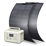 ALLPOWERS Solargenerator R600 mit 2x 100W Solarpanel SF100, 600W AC/100W USB-C/15W Kabelloses Ladegerät Ausgang Tragbare Powerstation, 299WH LiFePO4 Batterie, Mobile Stromversorgung für Reise Camping