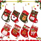 8 Stück Christmas Stocking, Hängende Weihnachtsdeko, Nikolausstrumpf Personalized, Befüllen Und Aufhängen Weihnachtsstrumpf, Für Weihnachtsbaum, Kamin, Schaufenster, Hängende Weihnachtsdeko (B)