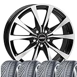 4 Winterräder Winter Brixen 8x19 ET 45 5x108 Schwarz poliert mit 245/45 R19 102V CON WinterContact TS 870 P XL FR Evc