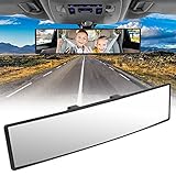 URAQT Auto Rückspiegel, 310mmx85mm Autospiegel Große Vision Weitwinkel Panorama Auto Innenspiegel Ersatz Blendschutz Rückspiegel Universal Auto Spiegel für Auto SUV CRV Vans Trucks