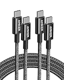Anker USB C Kabel, [2 Stück 1,8m] 100W Ladekabel USB C, USB C auf USB C Kabel für iPhone 16 15 Serie Samsung Galaxy S24 S23 S22 MacBook Pro Air iPad Pro Air Pixel Switch LG und mehr